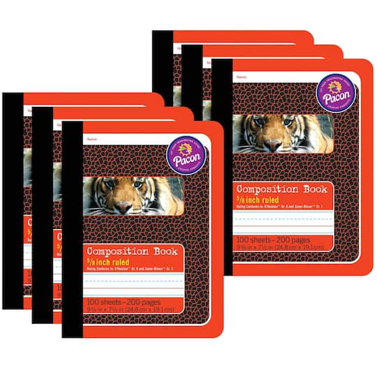 Pacon® 5/8" Ruled Book Bound Primary Composition Book, 6ct.
